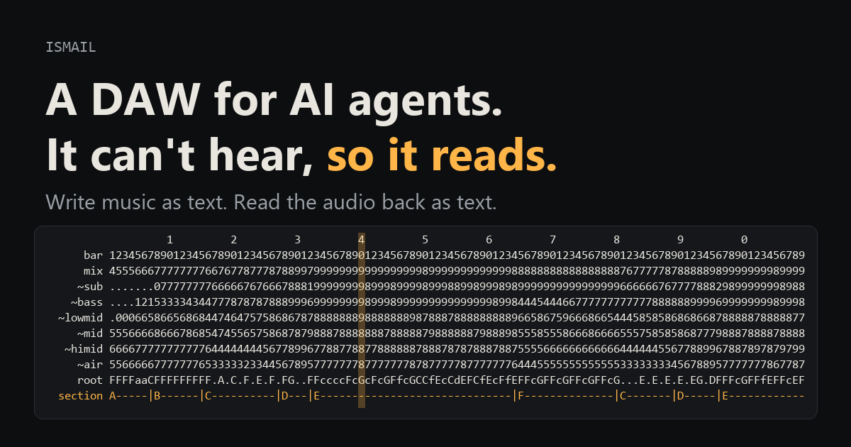 ismail: a DAW for AI agents